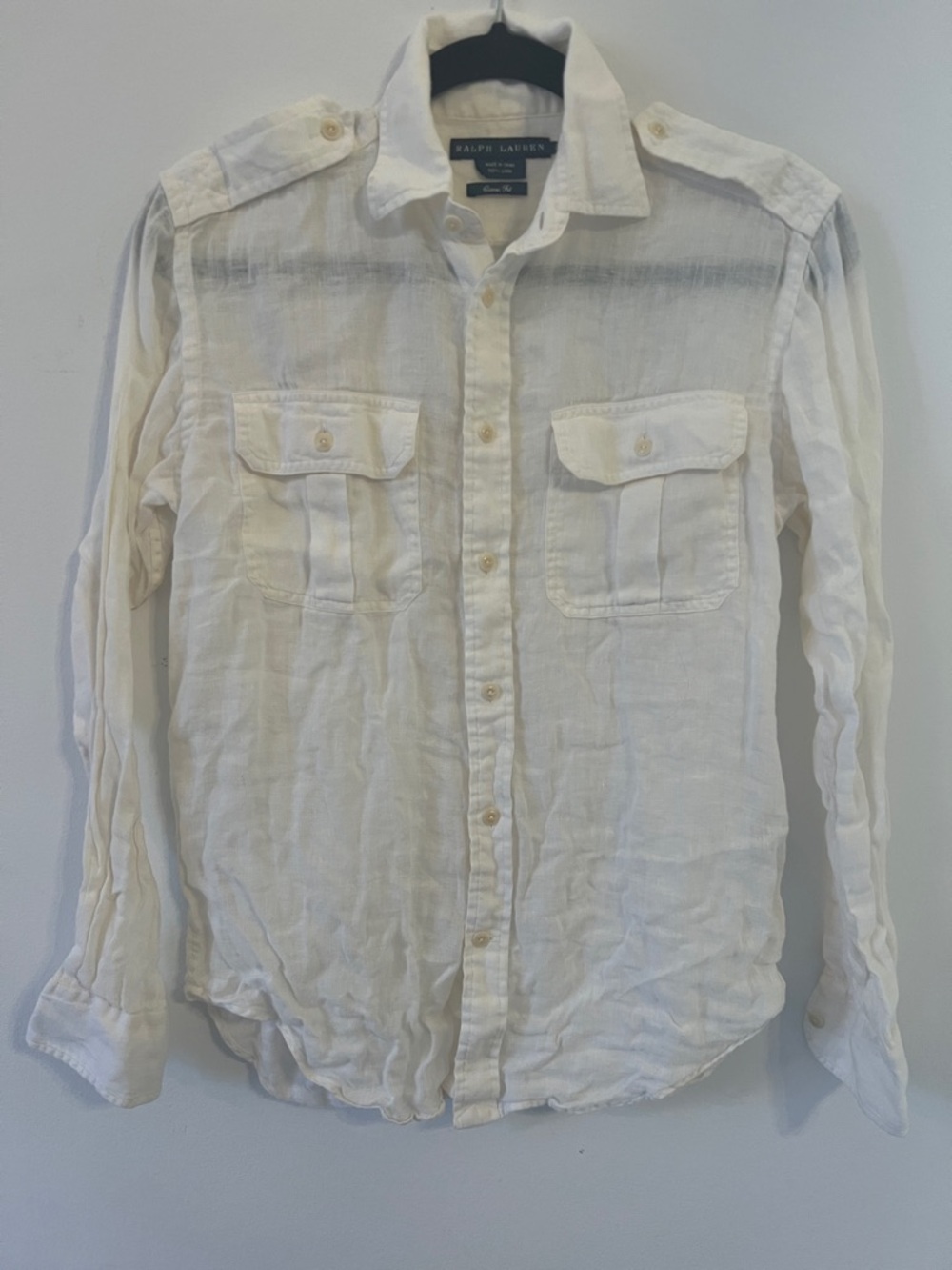 Ralph Lauren Blue Label 100% Linen Utility Shirt